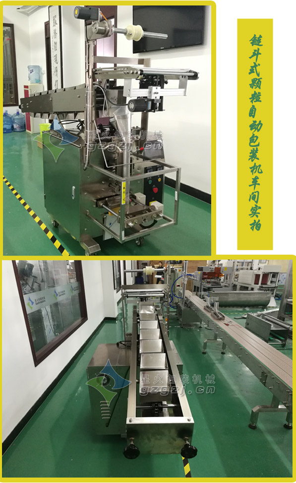 全自動(dòng)松子包裝機(jī)車間展示